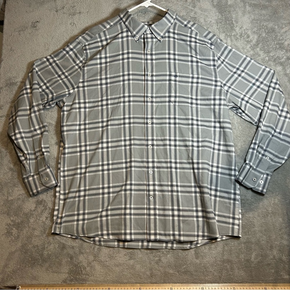 Southern Tide Gray and White Checkered Shirt